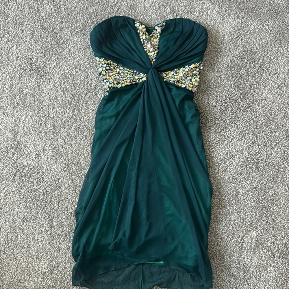 Green cocktail dress size small EUC